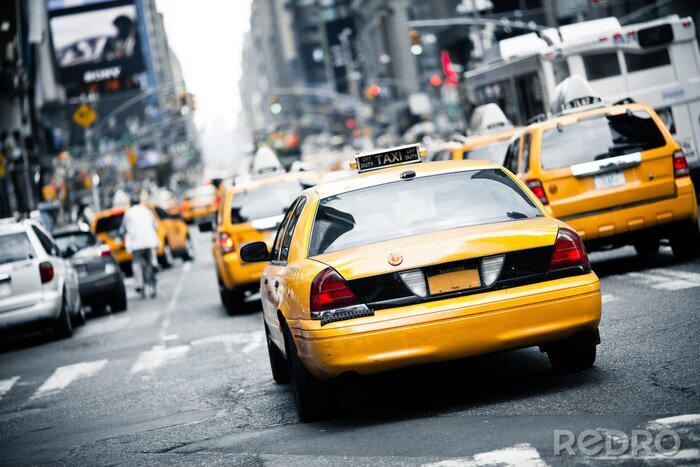 Bild New York City Taxi im Stau