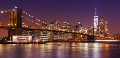 Bild New York Night Brooklyn Bridge