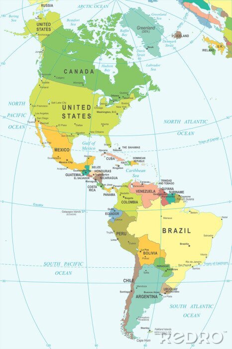 Bild Nord- und Südamerika auf der Karte