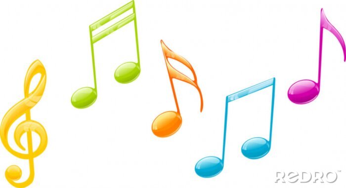 Bild Noten in verschiedenen Farben einfache Grafik