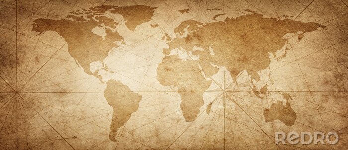 Bild Old map of the world on a old parchment background. Vintage style. Elements of this Image Furnished by NASA.