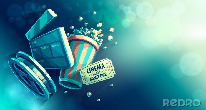 Bild Online Kino Kunst Film beobachten mit Popcorn