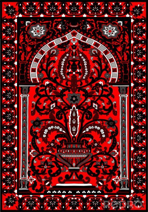 Bild Orientalisches rot-schwarzes Muster