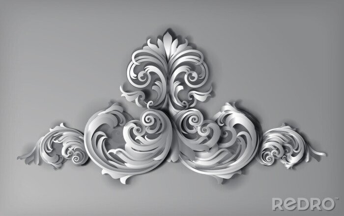 Bild Ornament 3D Grau