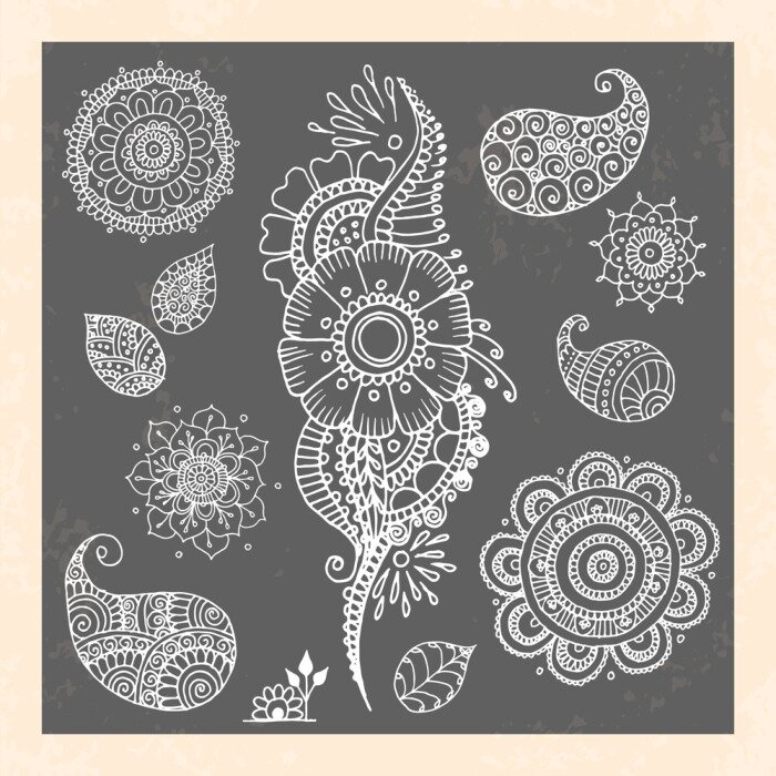 Bild Ornamentale Elemente auf grauem Hintergrund