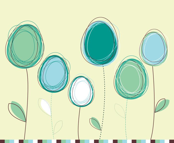 Bild Ostereier - Blumen -Karte