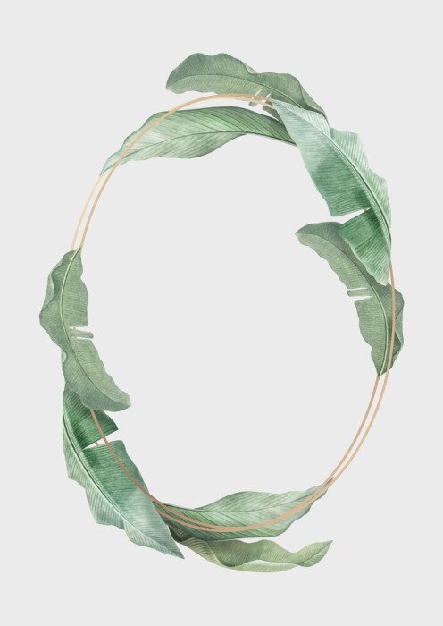 Bild Ovaler Rahmen mit botanischem Akzent