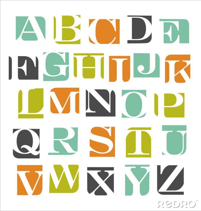 Bild Pädagogisches Alphabet und bunte Fliesen