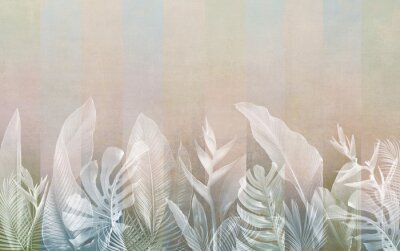 Palm- und Monstera-Blätter