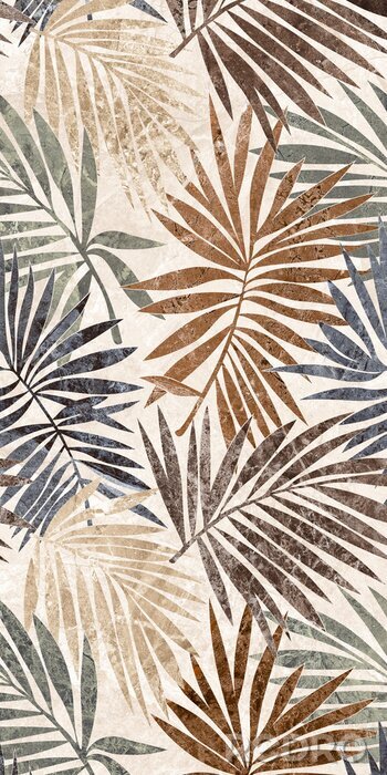 Bild Palmenblätter in elegantem Gold