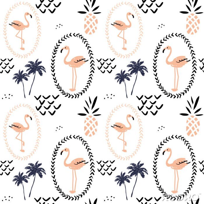 Bild Palmflamingos und Muster