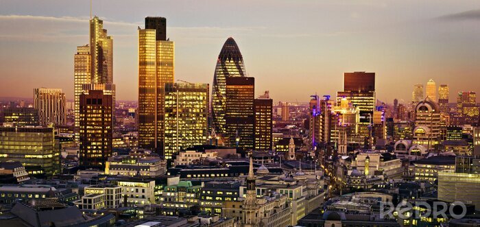 Bild Panorama der beleuchteten Stadt