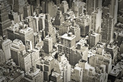 Panorama von Gebäuden im Vintage-Stil