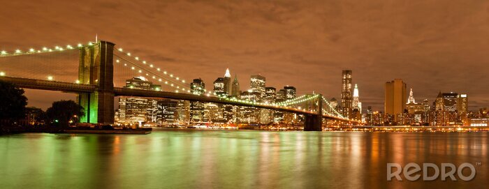 Bild Panorama von Manhattan bei Nacht