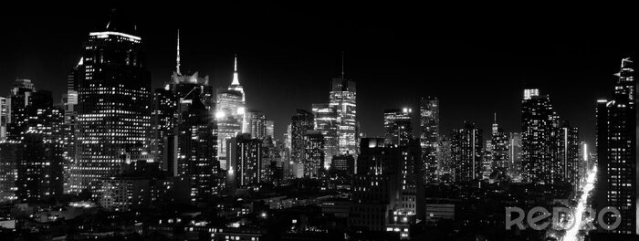 Bild Panorama von Manhattan in der Nacht