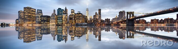 Bild Panorama von New York City mit Wolkenkratzern