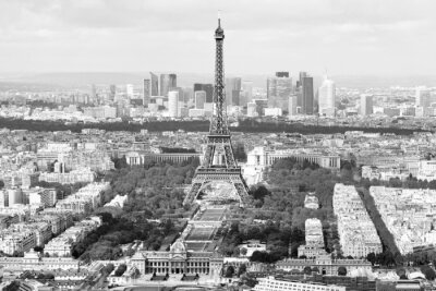 Panorama von Paris in Grautönen