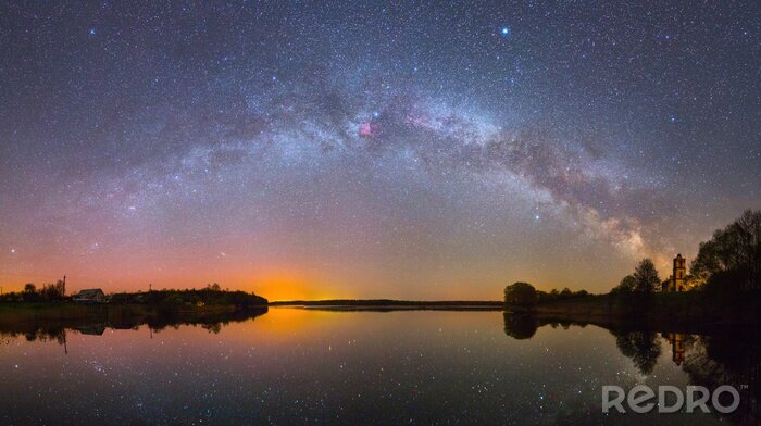 Bild Panoramalandschaft mit Sternen am Himmel
