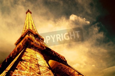 Bild Paris bei Nacht Eiffelturm
