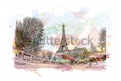 Bild Paris Champ de Mars Marsfeld Illustration