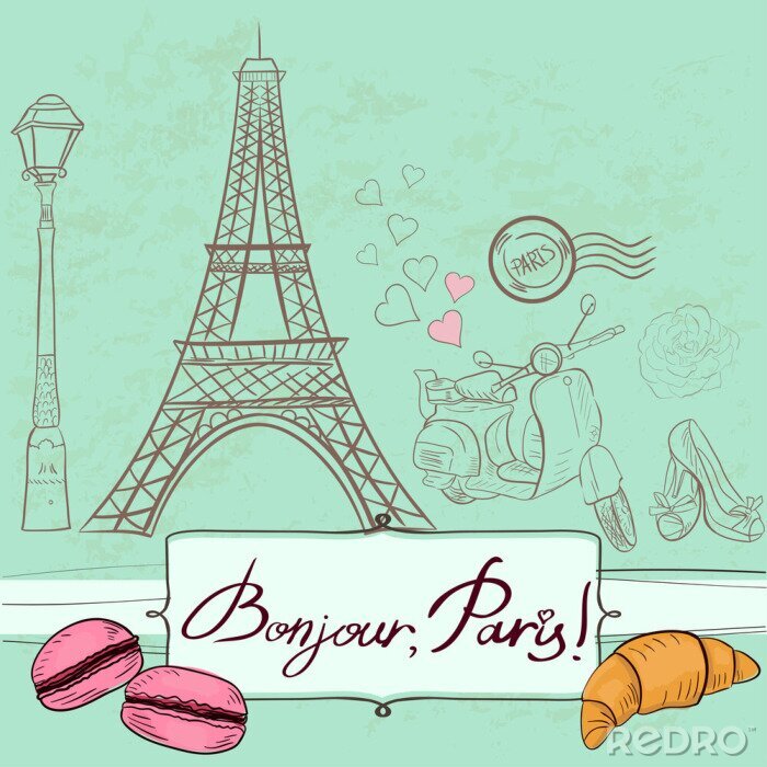 Bild Paris Croissants und Makronen