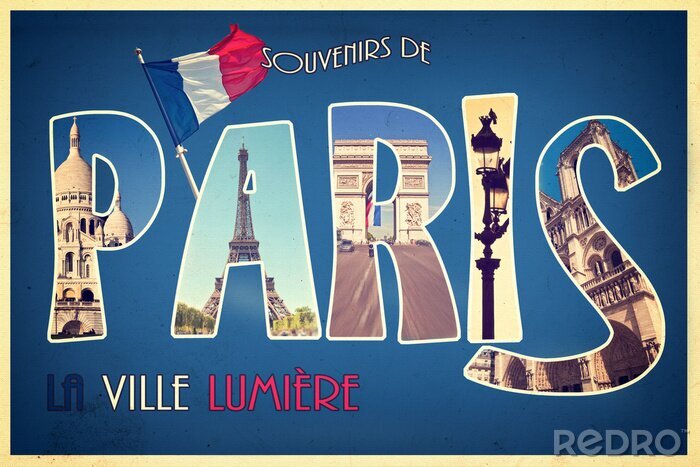 Bild Paris Postkarte Retro