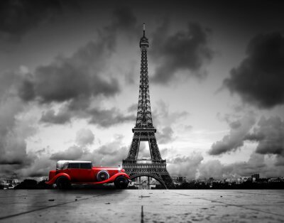 Paris schwarz-weißer Eiffelturm 3D
