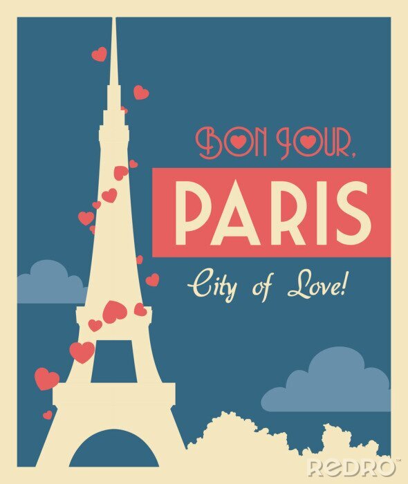 Bild Paris Stadt der Liebe Illustration