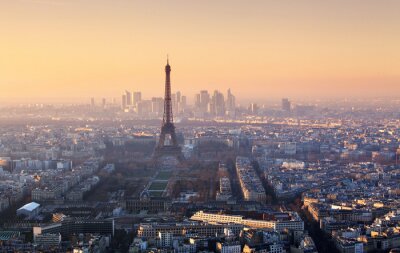 Paris von oben bei Sonnenuntergang