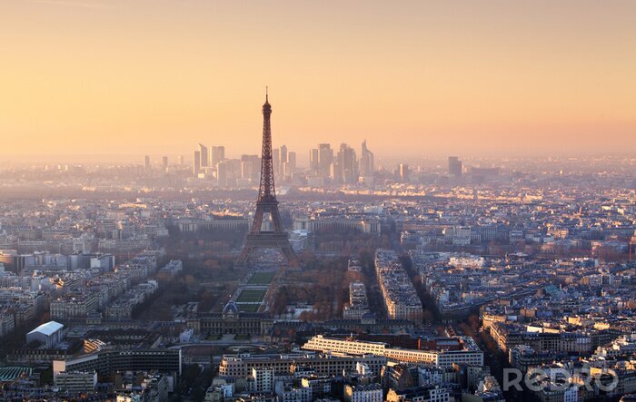 Bild Paris von oben bei Sonnenuntergang nach Maß - myredro.de