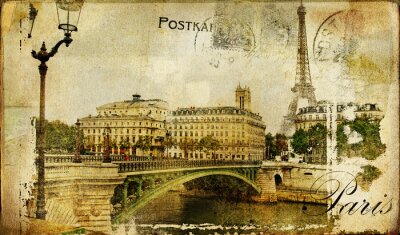 Pariser Postkarte Retro