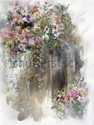 Bild Pastell Rhizome Aquarell