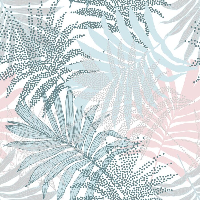 Bild Pastellfarbene Palmblätter