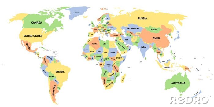 Bild Pastellfarbene Weltkarte