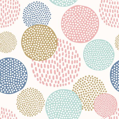Pastellfarbenes Muster mit Kreisen und Punkten