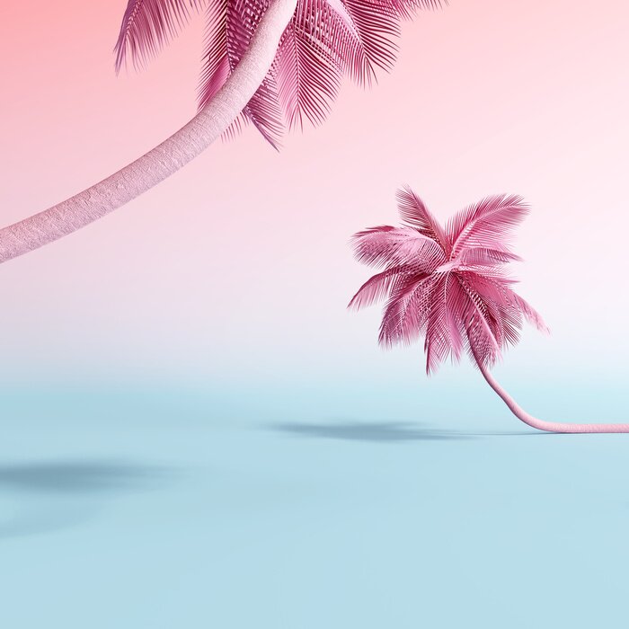 Bild Pastellrosa Palmen
