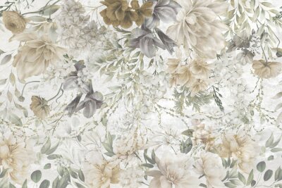 Pfingstrosenkomposition im künstlerischen Stil