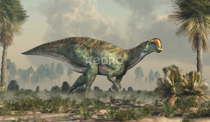 Bild Pflanzenfressender Dinosaurier Altirhinus in Feuchtgebieten