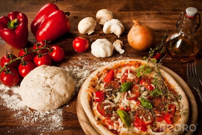 Bild Pizza und ihre Zutaten