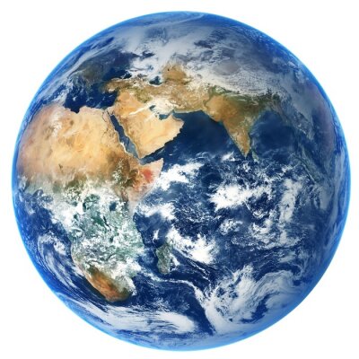 Bild Planet Erde auf weißem Hintergrund