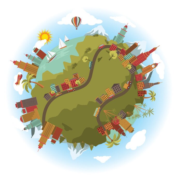 Bild Planet Erde in Gebäuden