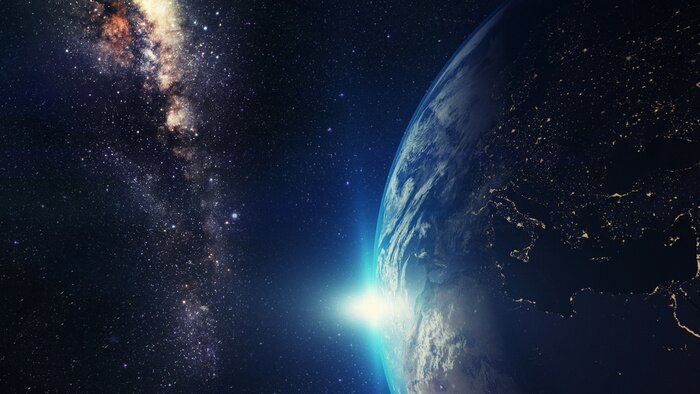 Bild Planet Erde mit Sternen im Hintergrund