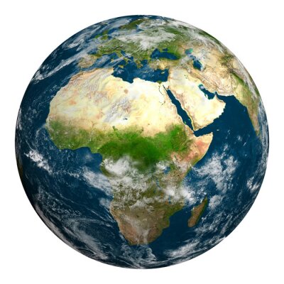Planet mit Afrika im Zentrum