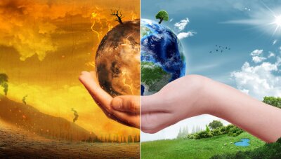 Bild Planet und Auswirkungen der globalen Erwärmung