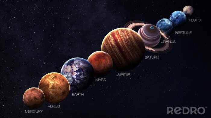 Bild Planeten auf schwarzem Hintergrund