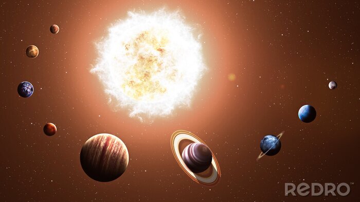 Bild Planeten des Sonnensystems und Sonne