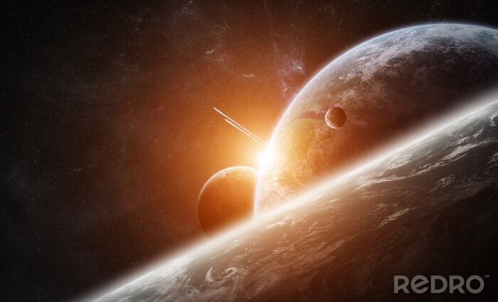 Bild Planeten des Sonnensystems vor einem hellen Hintergrund