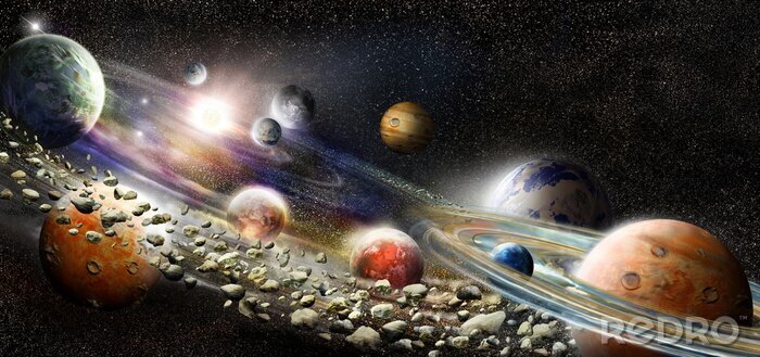 Bild Planeten und Asteroiden des Sonnensystems