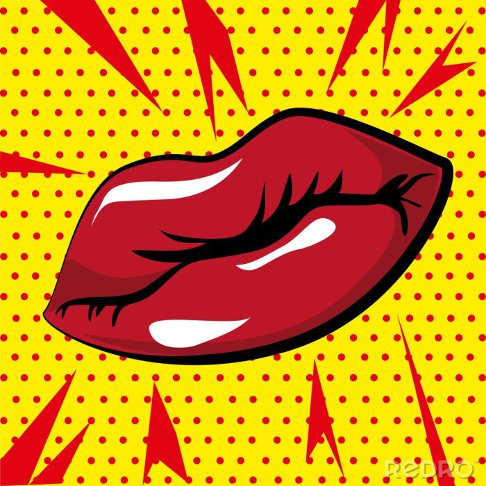 Bild Pop-Art-Entwurf geschlossener Mund