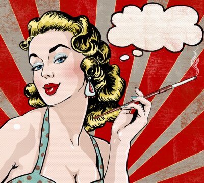 Pop Art Frau mit Zigarette